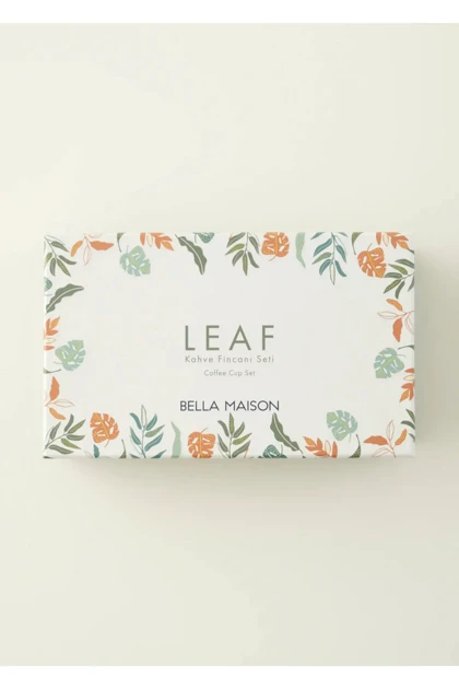 ست فنجان قهوه دو نفره Bella Maison مدل Leaf پرسلان - چندرنگ