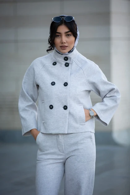 پالتو کراپ کت یقه قیفی