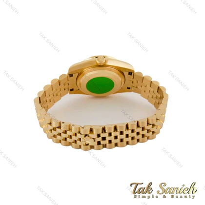 ساعت رولکس زنانه طلایی دورنگین صفحه آبی ایندکس رومی Rolex-5123-M-L