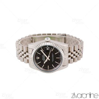 ساعت رولکس دیت جاست مردانه سیلور مشکی ایندکس خطی 105579