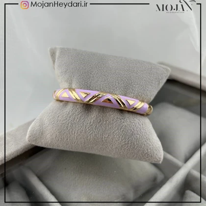 دستبند زنانه بنگل با طرح میناکاری شیک و ظریف کد bg10013