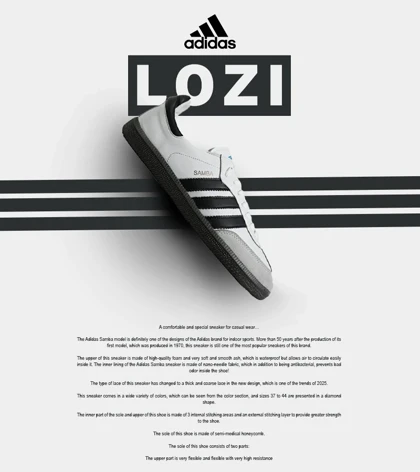 کفش کتانی مردانه و زنانه سفید مشکی ADIDAS Samba مدل 4232