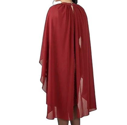 پیراهن کوتاه بارداری پارچه گیپور شنل حریر دار یقه قلاده ای زنانه کد 0422