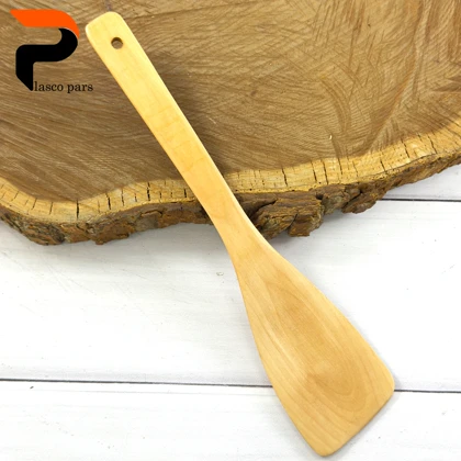 کفگیر برگردان چوبی اریب 32 سانت