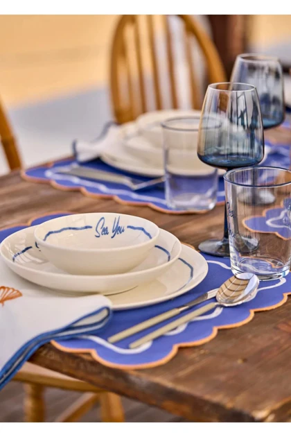 سرویس غذاخوری 6 نفره Bella Maison مدل Marine پرسلن - آبی