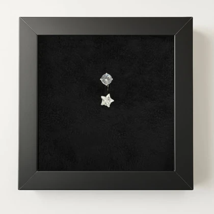 پیرسینگ نقره ناف طرح ستاره و نگین