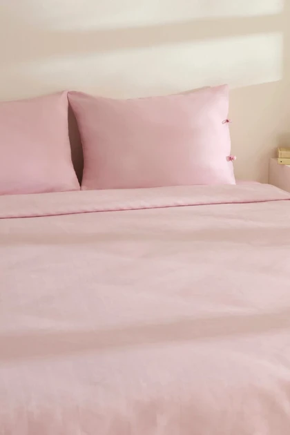 سرویس روتختی دو نفره Karaca Home مدل Sarra Britli Bambu - صورتی پودری
