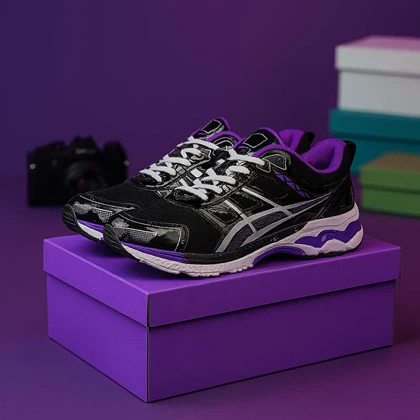 کفش ورزشی مردانه مشکی بنفش مدلRadman