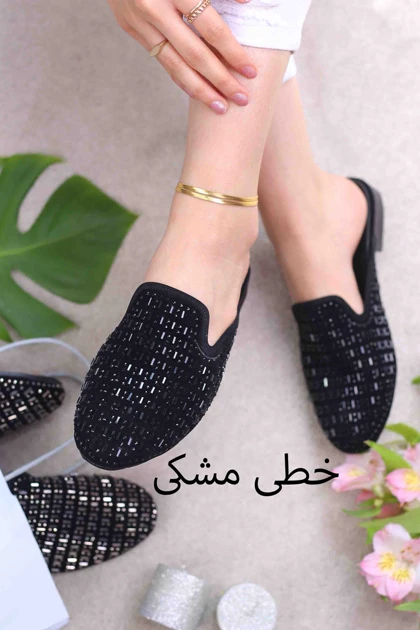 کفش صندل زنانه تابستانی جلو بسته گوچی نگینی