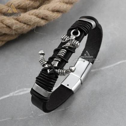 دستبند طرح لنگر Leather Bracelet BS