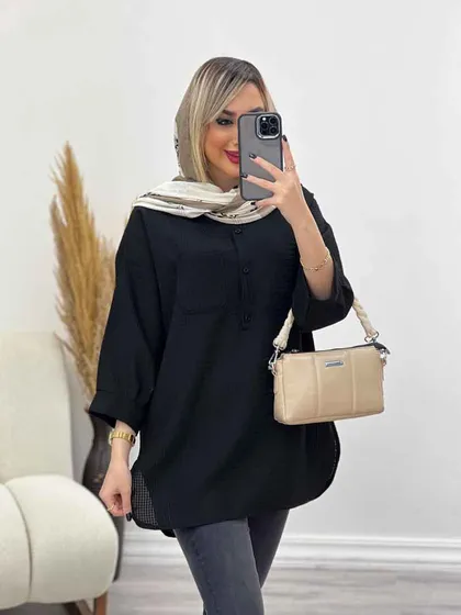 مانتو جلو بسته آستین پیله
