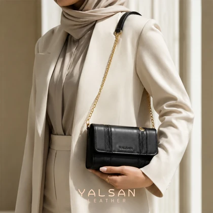 کیف دوشی زنانه چرم یلسان مدل تیکا کد 213-GN