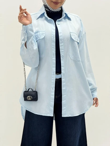 4056-شومیز کتان سیلک میلان