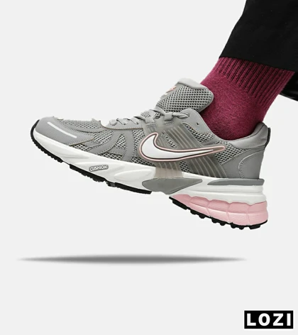 کفش کتانی زنانه طوسی صورتی Nike cushlon مدل 5192