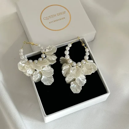 گوشواره زنانه مرواریدی گلبرگ کد 425