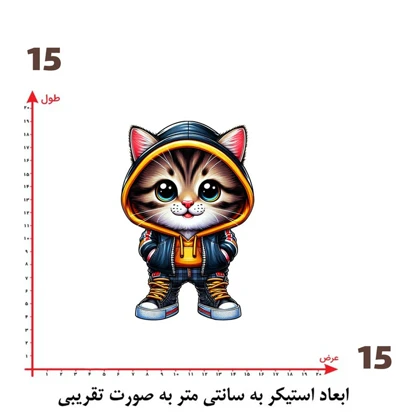 استیکر پارچه و لباس پاد آفرین مدل گربه کد 1619