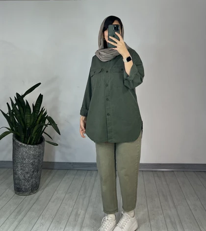 مانتو جین رنگی چشمه