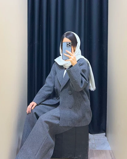 مانتو فوتر کتی زنانه مدل 4 دکمه قد 70