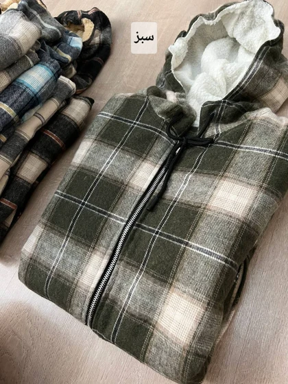 سویشرت چهارخانه کلاهدار 6110