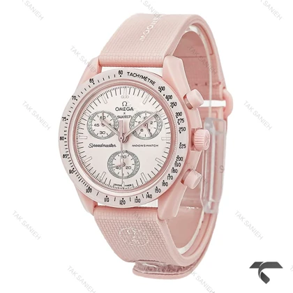 امگا سواچ مون واچ ماموریت به ونوس بند رابر صورتی Swatch-10200-U