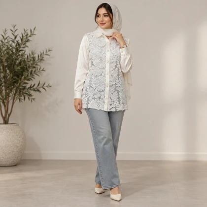 شومیز گیپور آیسا سفید