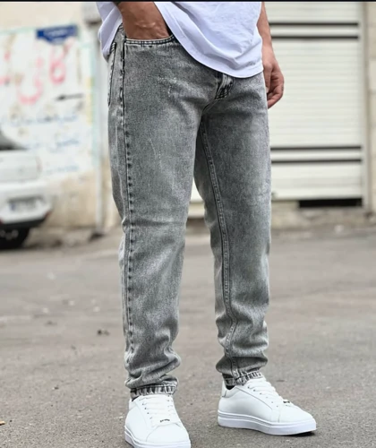 شلوار مام فیت طوسی سنگشور پارچه کجراه پنبه اعلا کد 649 اورجینال دیلم