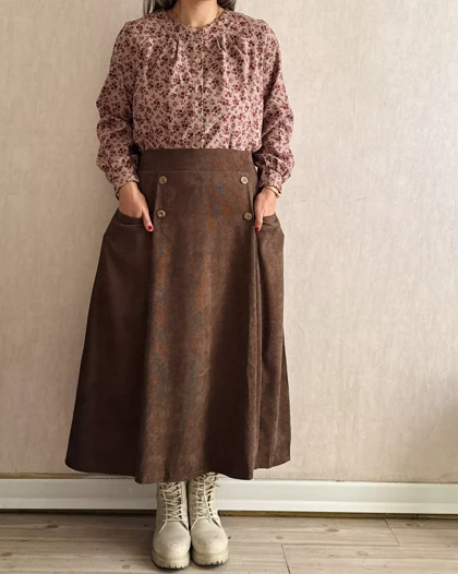 دامن مخمل کبریتی 5