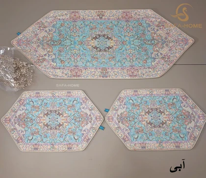 ست 3 تکه رومیزی جلو مبلی ترمه هاشمی کد 49