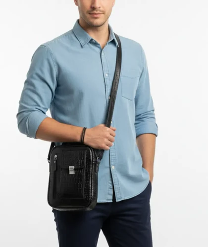 کیف دوشی چرم طبیعی ساتیا