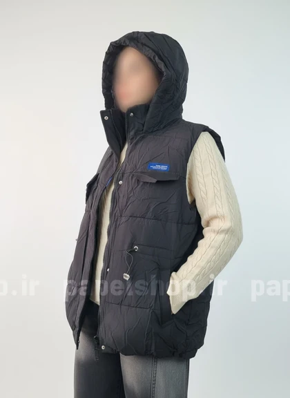 پافر زنانه مشکی کلاهدار