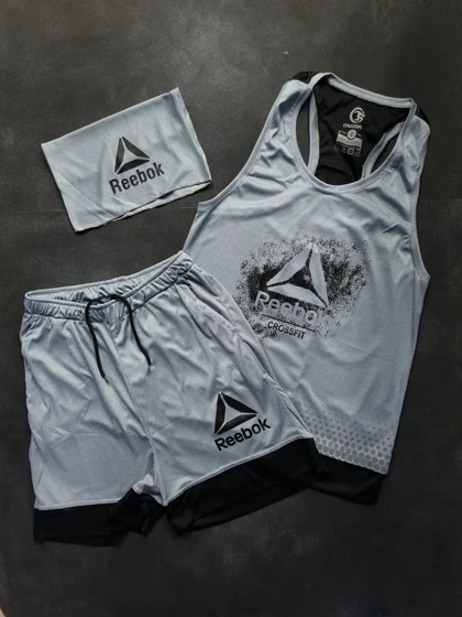 ست رکابی و شلوارک + اسکارف ریبوک با 5 رنگ