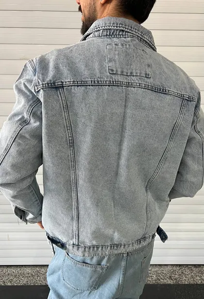 کت جین آبی BERSHKA ساده بدون زاپ