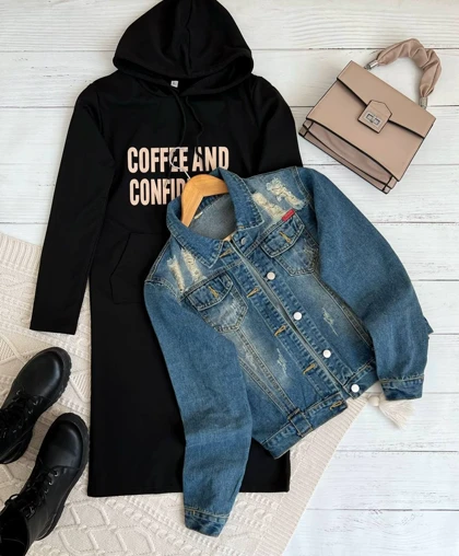 ست دو تیکه سارافن + کت جین کد 2331