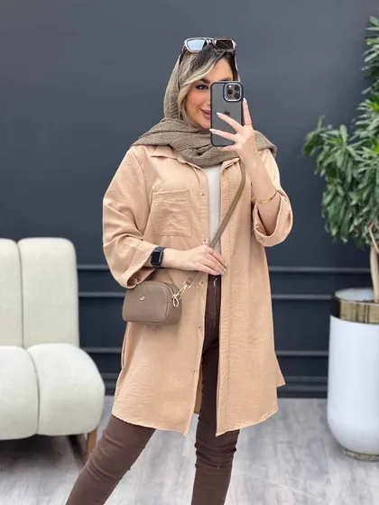 مانتو راه راه بغل سه دکمه