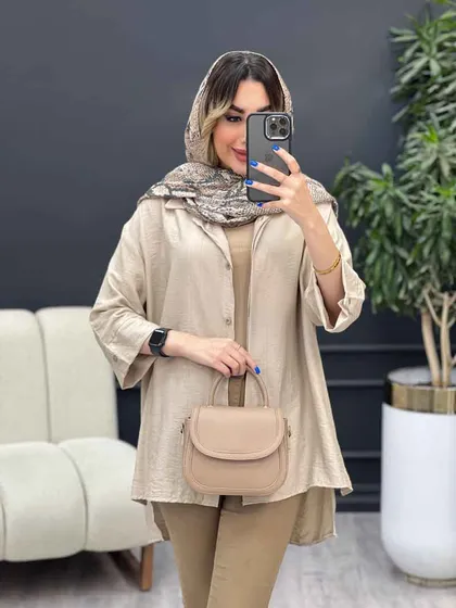 مانتو دکمه مخفی بغل چاک