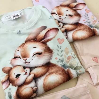 بلوز شلوار دخترانه خرگوش کوچولو سایز 40 تا 55