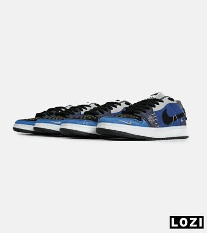 کفش کتانی مردانه و زنانه آبی مشکی طوسی NIKE jordan Vodoo مدل 6749
