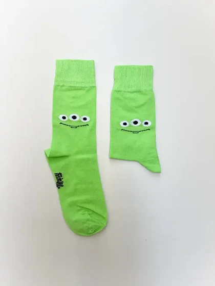 جوراب ساق بلند کارتونی Little Green Men یونیسکس