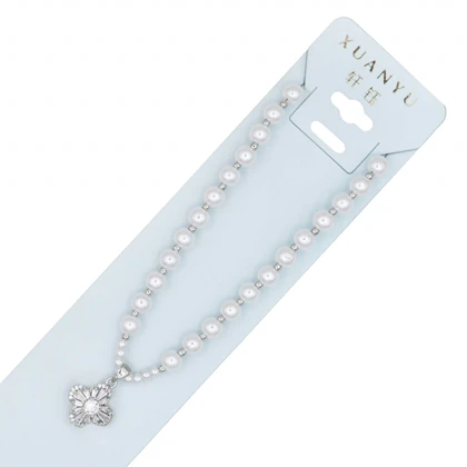 گردنبند زنانه مدل مرواریدی نگینی