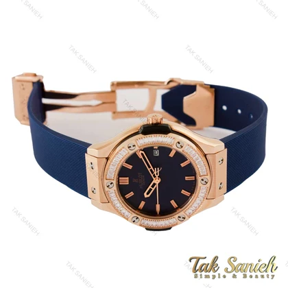 ساعت هابلوت زنانه نگین‌دار سرمه ای Hublot-4147-L