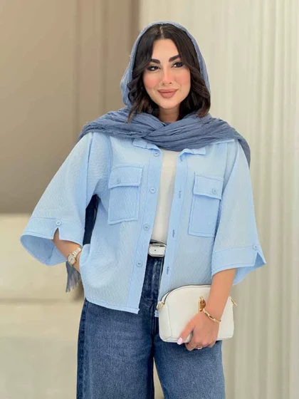 شومیز آستین دکمه چاک‌دار