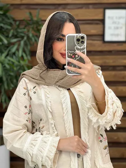 مانتو گلدوزی ریش دار
