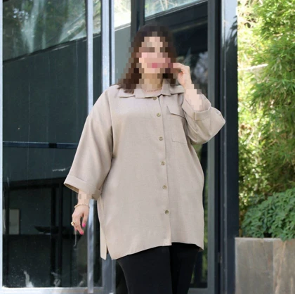 شومیز مانتویی سایز بزرگ مدل برلیان