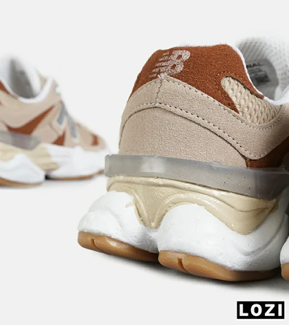 کفش کتانی مردانه و زنانه کرم قهوه ای NEW BALANCE 9060