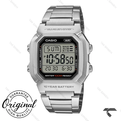 ساعت کاسیو W-800HD-1AV دیجیتالی مردانه سیلور Casio-10796-G