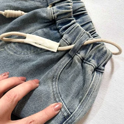 شلوار جین سنگ شور شده دمپا کش سبک اورجینال