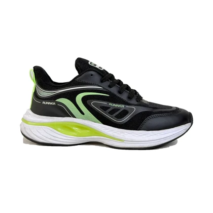 کتانی ورزشی مردانه مدل رانر رنگ مشکی فسفری کد 5521