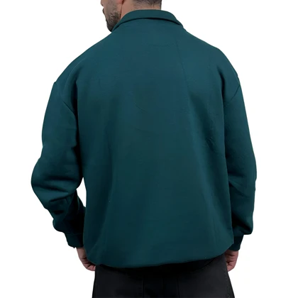 دورس مردانه یقه نیم زیپ سبز طرح NC