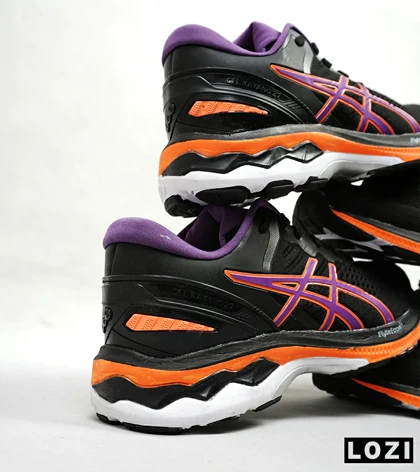کتانی بزرگ پا مشکی بنفش نارنجی ASICS GEL-KAYANO 27
