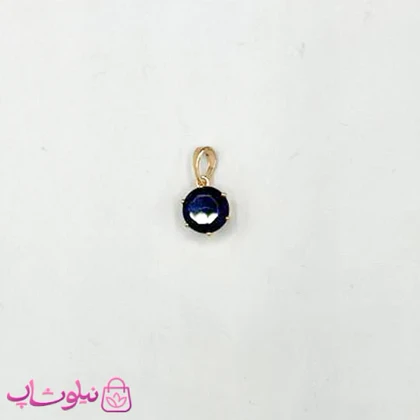 آویز گردنبند زنانه طرح تک نگین سرمه ای تیره مینیمال 6 میل کد 791